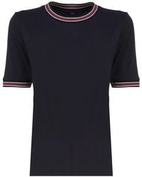 Fay - T-Shirt With Contrasting Edges - Lyst