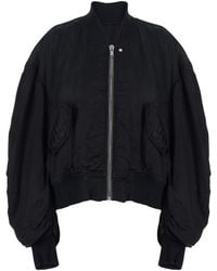 Rick Owens - 'Secchia Flight' Bomber Jacket With Ruffled Sleeves - Lyst
