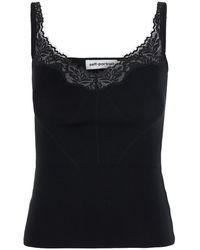 Self-Portrait - V-Neck Knit Top Viscose Tops - Lyst