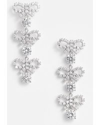 Self-Portrait - Micro Bow Crystal Tiered Earrings - Lyst