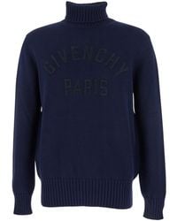 Givenchy - Turtleneck Sweater With Logo Lettering On The Front - Lyst