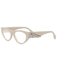 Fendi - Eyeglasses Cat Eye Full Rim, Shiny Frame And Clear Demo Lens Fe50092I057 - Lyst