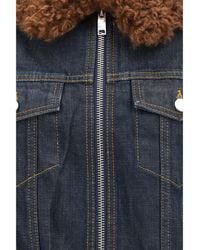 Ganni - Denim Bomber Jacket Cotton - Lyst