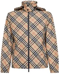 Burberry - Check Hooded Jacket - Lyst
