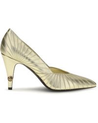 Versace - Metallic Leather Pumps Calf Bos Taurus - Lyst
