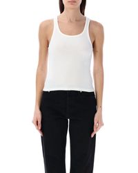 MM6 by Maison Martin Margiela - Cut-Out Detailed Ribbed Tank Top - Lyst