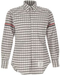 Thom Browne - Cotton Classic Fit Shirt Check Oxford - Lyst