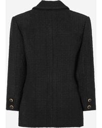 Saint Laurent - Jacket Single-Breasted Wool Tweed - Lyst