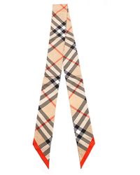 Burberry - Thin Check Silk Scarf - Lyst