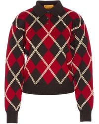Guest In Residence - Argyle Long Sleeves Polo - Lyst