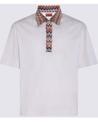 Missoni - White And Multicolour Cotton Polo Shirt - Lyst