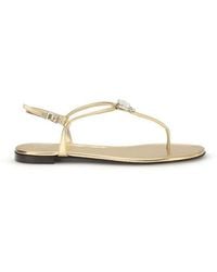 Giuseppe Zanotti - Calf Leather Bos Taurus Flat Sandals - Lyst