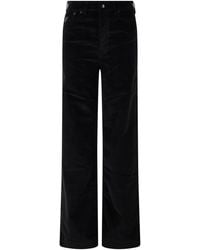 Lois - Straight Velvet Pants Cotton Trousers - Lyst