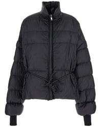 Rick Owens - Down Jacket With Drawstring Waist And High Neck - Lyst