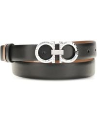 Ferragamo - Reversible And Adjustable Gancini Belt Calf Leather Bos Taurus E Braces - Lyst
