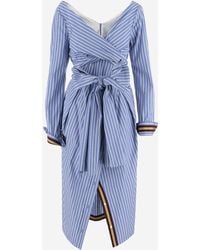 Dries Van Noten - Cotton Dress With Striped Pattern - Lyst