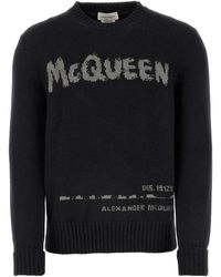 Alexander McQueen - Charcoal Cotton Sweater - Lyst