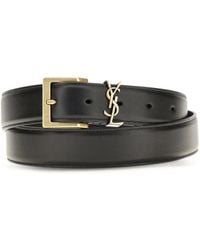 Saint Laurent - Box Laque Leather Belt - Lyst
