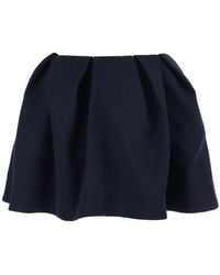 ShuShu/Tong - Pleated Wool Miniskirt With Zip Closure - Lyst