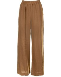 Eleventy - High-Waisted Linen Trousers With Elastic - Lyst