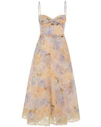 Zimmermann - Midi Dress Valiant Tucked Linen Silk - Lyst