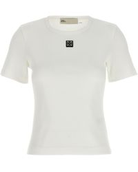 Tシャツ・カットソー Tory Burch Logo plaque t-shirt embroidered-heart-logo-t-shirt