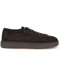 Santoni - Suede Sneakers - Lyst