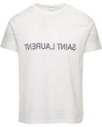 Saint Laurent - Reverse Logo T-Shirt - Lyst