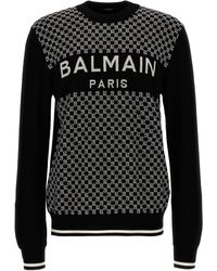 Balmain - Mini Monogram Sweater, Cardigans - Lyst