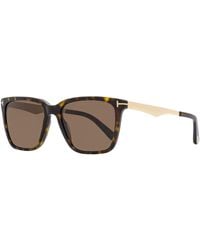Tom Ford - Rectangular Sunglasses Tf862 Garrett 52e Dark Havana/gold 54mm - Lyst