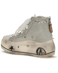 R13 - White Cotton High Top Sneakers - Lyst