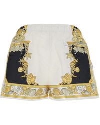 Versace - Swim Shorts With Elastic Drawstring Waist And Coral Theatre Print - Lyst
