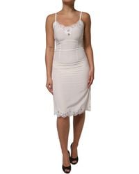 Dolce & Gabbana - Lace Trim Slip Dress - Lyst