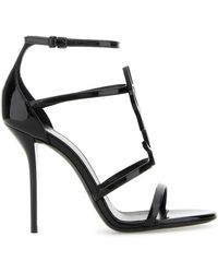 Saint Laurent - Cassandra Logo Plaque 110mm Sandals - Lyst