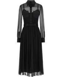 Dolce & Gabbana - Dolce & Gabbana Semi-Transparent Silk Chiffon Dress - Lyst