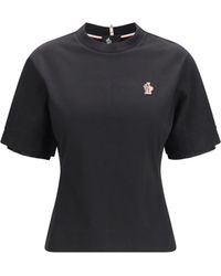 Moncler - Cotton T-Shirt Cotton; Elastane T-Shirts - Lyst