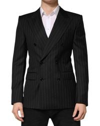 Dolce & Gabbana - Stripes Double Breasted 2Button Blazer Virgin Wool Clothing - Lyst