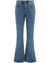 Burberry - High-Rise Bootcut Jeans Cotton Flared - Lyst