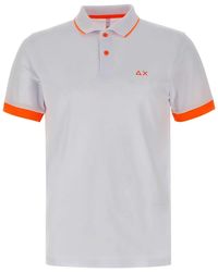 Sun 68 - Small Stripe Cotton Polo Shirt - Lyst