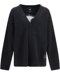 Y-3 - Chito V-Neck Cardigan With Graphic Back Sweater - Lyst