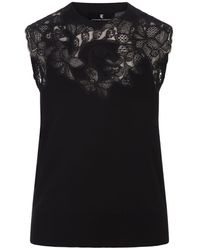 Ermanno Scervino - Knitted Sleeveless Top With Lace - Lyst