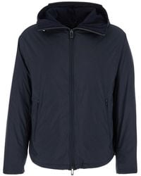 Emporio Armani - Down Jacket With Hood And Front Zip Closure - Lyst