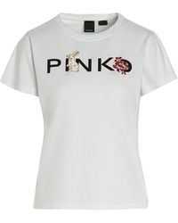 Pinko Logo Print T-shirt - White