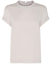 Brunello Cucinelli - Embellished Crewneck T-shirt - Lyst