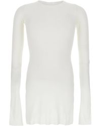 Rick Owens - T-Shirt With Ribbed Design And Round Neck - Lyst