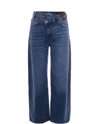 Liu Jo - Wide-Leg Asymmetric Waist Jeans - Lyst