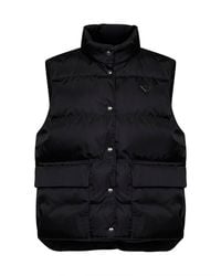 Prada - Padded Vest Re-Nylon Recycled Polyamide Puffer Jackets - Lyst