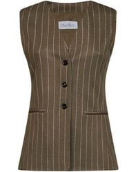 Max Mara - Vest Mxmriccio Pinstriped Jersey Viscose Waistcoats & Gilets - Lyst