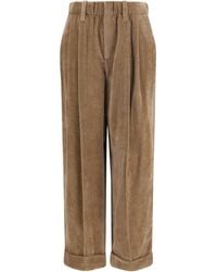 Brunello Cucinelli - Elasticated Viscose And Cashmere Pants - Lyst