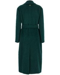 Twinset - Double-Breasted Coat With Notched Revers And Belt On The Front - Lyst